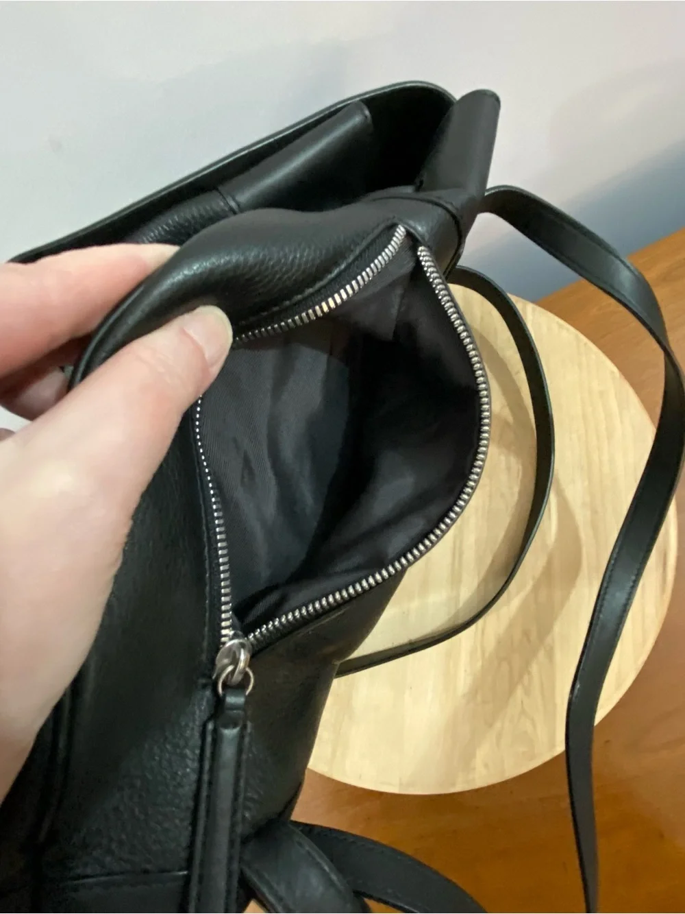 Rag & Bone Pilot Black Leather Backpack Flap Drawstring Top Handle Classic READ*